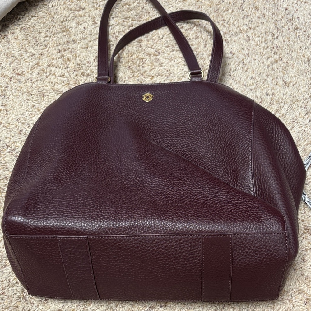 Chic Maroon Leather Tote Bag